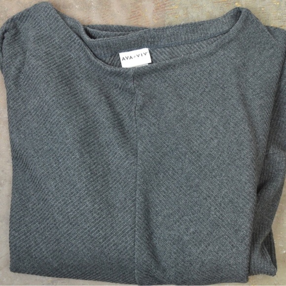 Ava & Viv Fine Ribbed Knit Stretchy Pullover Top, Grey - Size 3X - Picture 9 of 9